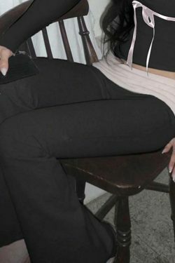 Y2K Aesthetic Cargo Skirt with Coquette Style and Grunge Flare Leg Pants