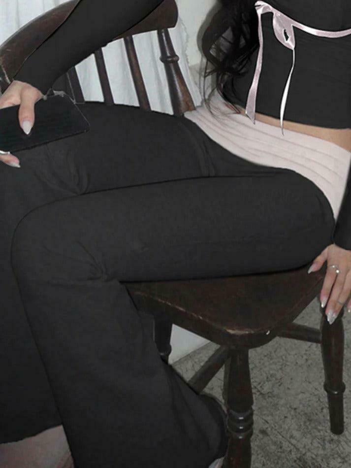 Y2K Aesthetic Cargo Skirt with Coquette Style and Grunge Flare Leg Pants