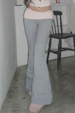 Y2K Aesthetic Cargo Skirt with Coquette Style and Grunge Flare Leg Pants