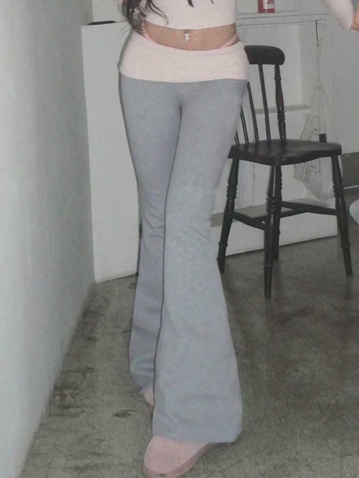 Y2K Aesthetic Cargo Skirt with Coquette Style and Grunge Flare Leg Pants