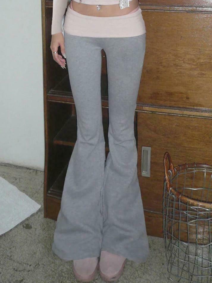 Y2K Aesthetic Cargo Skirt with Coquette Style and Grunge Flare Leg Pants