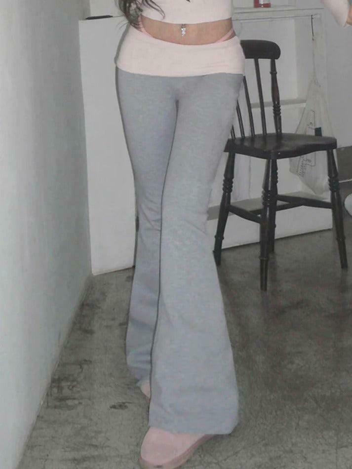 Y2K Aesthetic Cargo Skirt with Coquette Style and Grunge Flare Leg Pants