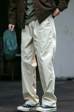 Y2K Aesthetic Cargo Skirt with Coquette Style and Grunge Vibes - Straight Leg Belted Workwear Pants