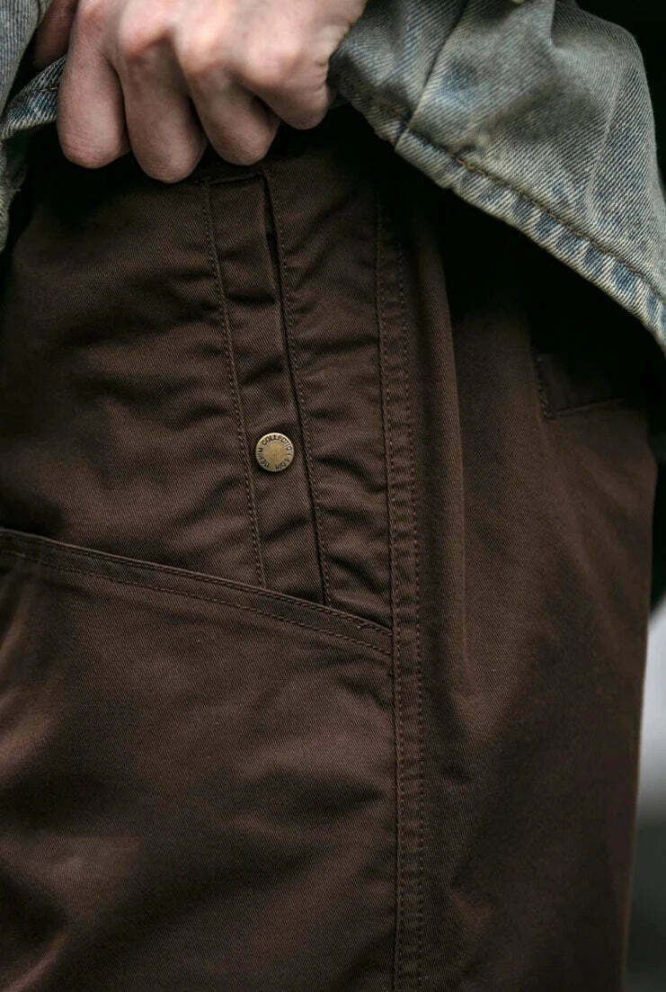 Y2K Aesthetic Cargo Skirt with Coquette Style and Grunge Vibes - Straight Leg Belted Workwear Pants Y2K Aesthetic Cargo Skirt with Coquette Style and Grunge Vibes - Straight Leg Belted Workwear Pants