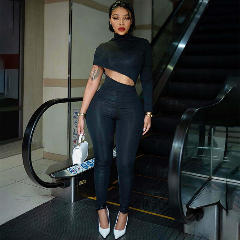 Y2K Aesthetic Cargo Skirt with Coquette Style and Irregular Navel-Baring Jumpsuit Y2K Aesthetic Cargo Skirt with Coquette Style and Irregular Navel-Baring Jumpsuit