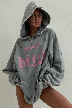 Y2K Aesthetic Cargo Skirt with Coquette Style and Washed Printed Hoodie