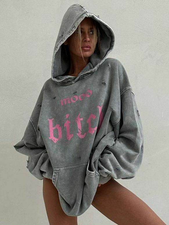 Y2K Aesthetic Cargo Skirt with Coquette Style and Washed Printed Hoodie Y2K Aesthetic Cargo Skirt with Coquette Style and Washed Printed Hoodie