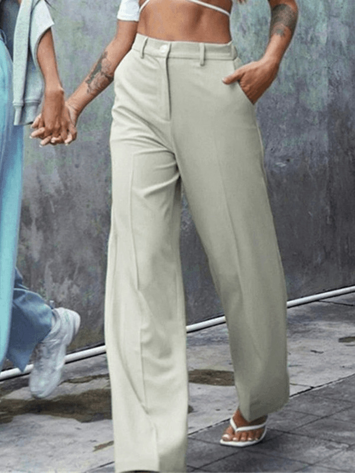 Y2K Aesthetic Cargo Skirt with Draped Straight Leg Tailored Pants Y2K Aesthetic Cargo Skirt with Draped Straight Leg Tailored Pants