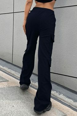 Y2K Aesthetic Cargo Skirt with Drawstring Pockets for Women's Fashion