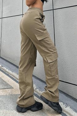 Y2K Aesthetic Cargo Skirt with Drawstring Pockets for Women's Fashion