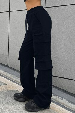 Y2K Aesthetic Cargo Skirt with Drawstring Pockets for Women's Fashion