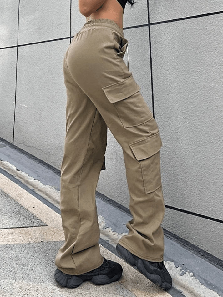 Y2K Aesthetic Cargo Skirt with Drawstring Pockets for Women's Fashion Y2K Aesthetic Cargo Skirt with Drawstring Pockets for Women's Fashion