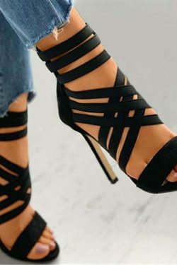 Y2K Aesthetic Cargo Skirt with Elastic Band Stiletto Sandals