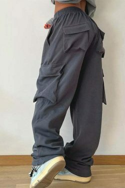 Y2K Aesthetic Cargo Skirt with Elastic Waist Straps and Drawstring - Coquette Grunge Fashion