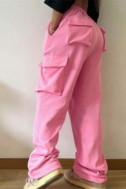 Y2K Aesthetic Cargo Skirt with Elastic Waist Straps and Drawstring - Coquette Grunge Fashion