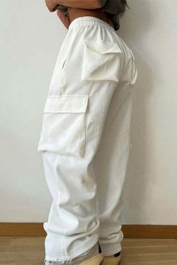 Y2K Aesthetic Cargo Skirt with Elastic Waist Straps and Drawstring - Coquette Grunge Fashion