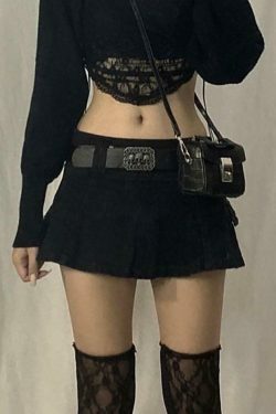 Y2K Aesthetic Cargo Skirt with Inset Shorts for Women - Grunge Style Coquette Fashion