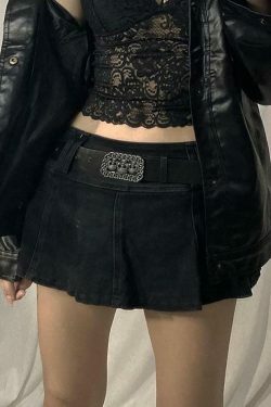 Y2K Aesthetic Cargo Skirt with Inset Shorts for Women - Grunge Style Coquette Fashion