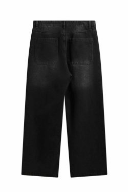 Y2K Aesthetic Cargo Skirt with Pierced Relaxed Fit Jeans