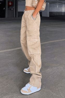 Y2K Aesthetic Cargo Skirt with Pocket Detail for Women - Coquette Grunge Style