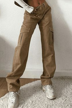 Y2K Aesthetic Cargo Skirt with Pocket Detail for Women - Coquette Grunge Style