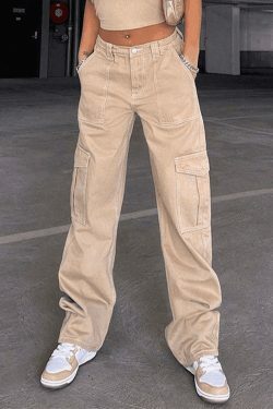 Y2K Aesthetic Cargo Skirt with Pocket Detail for Women - Coquette Grunge Style