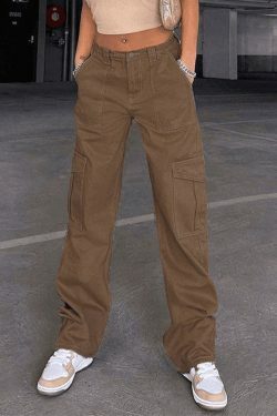 Y2K Aesthetic Cargo Skirt with Pocket Detail for Women - Coquette Grunge Style