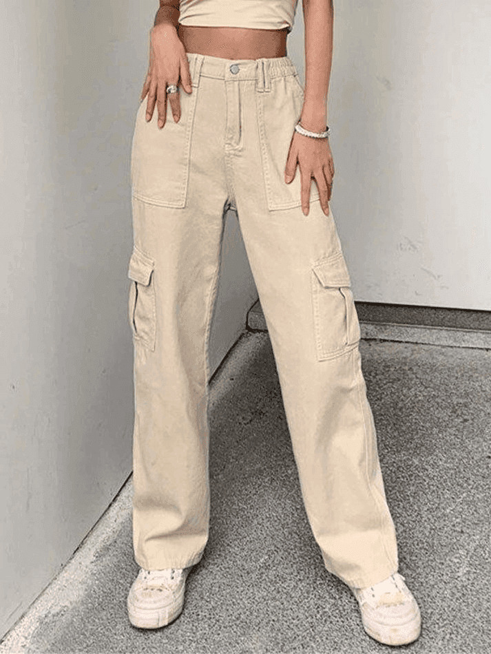 Y2K Aesthetic Cargo Skirt with Pocket Detail for Women - Coquette Grunge Style Y2K Aesthetic Cargo Skirt with Pocket Detail for Women - Coquette Grunge Style