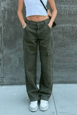 Y2K Aesthetic Cargo Skirt with Pocket Patches - Coquette Grunge Style for Women