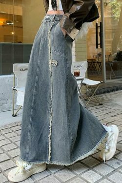 Y2K Aesthetic Cargo Skirt with Raw Edge Patchwork Detail - Coquette Fashion for Women