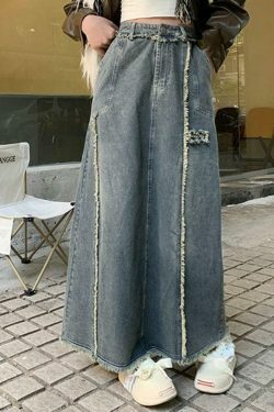 Y2K Aesthetic Cargo Skirt with Raw Edge Patchwork Detail - Coquette Fashion for Women