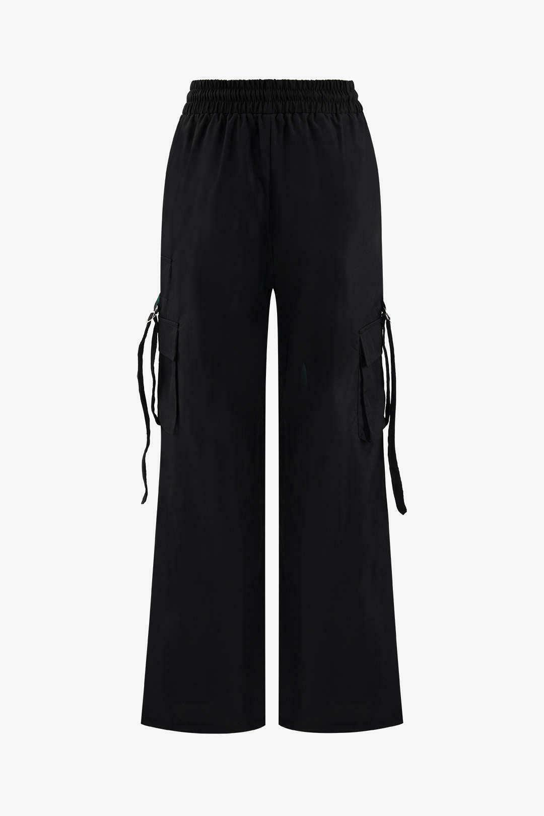 Y2K Aesthetic Cargo Skirt with Side Pockets - Coquette & Grunge Style Drawstring Pants Y2K Aesthetic Cargo Skirt with Side Pockets - Coquette & Grunge Style Drawstring Pants