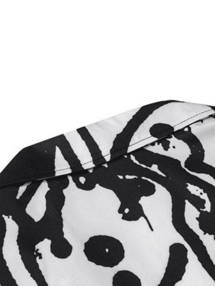 Y2K Aesthetic Cartoon Print Button Down Shirt for Women - Coquette Style Grunge Fashion