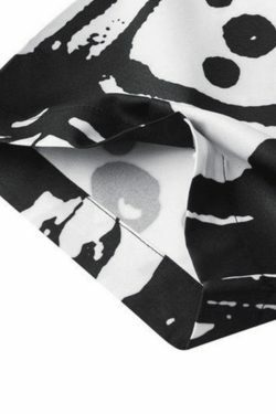 Y2K Aesthetic Cartoon Print Button Down Shirt for Women - Coquette Style Grunge Fashion