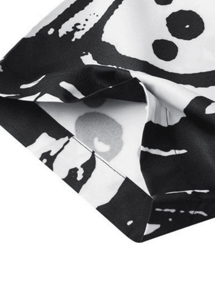 Y2K Aesthetic Cartoon Print Button Down Shirt for Women - Coquette Style Grunge Fashion