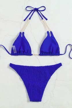 Y2K Aesthetic Chain Sexy Backless Bikini with Cable Detail
