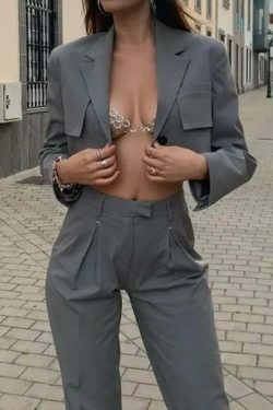 Y2K Aesthetic Chain Suit: Cargo Skirt & Short Shirt Set for Women - Coquette Grunge Fashion