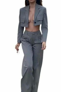 Y2K Aesthetic Chain Suit: Cargo Skirt & Short Shirt Set for Women - Coquette Grunge Fashion