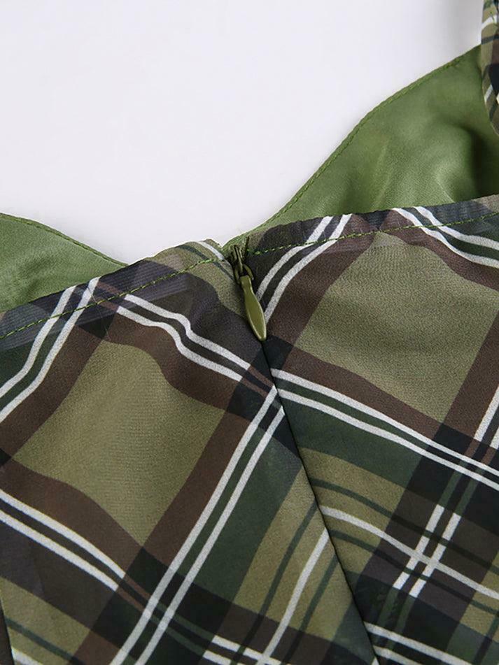 Y2K Aesthetic Checkered Mini Dress for Women - Coquette Style Grunge Fashion with Pastel Goth Vibes