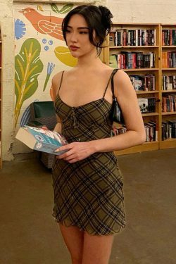 Y2K Aesthetic Chest Strap Suspender Dress - Coquette Style Cargo Skirt with Grunge Vibes