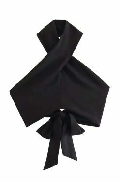 Y2K Aesthetic Chic Cascade Backless Halter Top for Women - Coquette Style Grunge Fashion