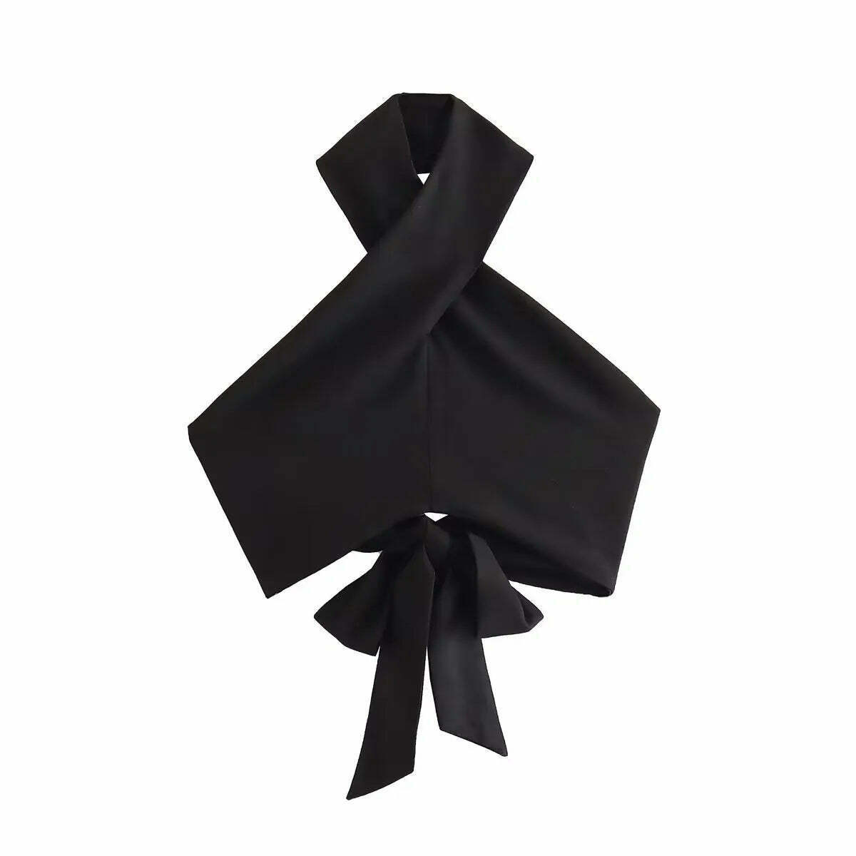 Y2K Aesthetic Chic Cascade Backless Halter Top for Women - Coquette Style Grunge Fashion Y2K Aesthetic Chic Cascade Backless Halter Top for Women - Coquette Style Grunge Fashion