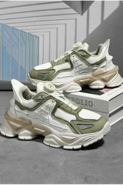 Y2K Aesthetic Chunky Sole Sneakers - Coquette, Grunge, Pastel Goth