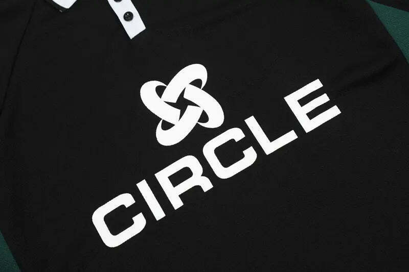 Y2K Aesthetic Circle Sports Polo Tee for Women - Coquette Grunge Style with Pastel Goth Vibes Y2K Aesthetic Circle Sports Polo Tee for Women - Coquette Grunge Style with Pastel Goth Vibes