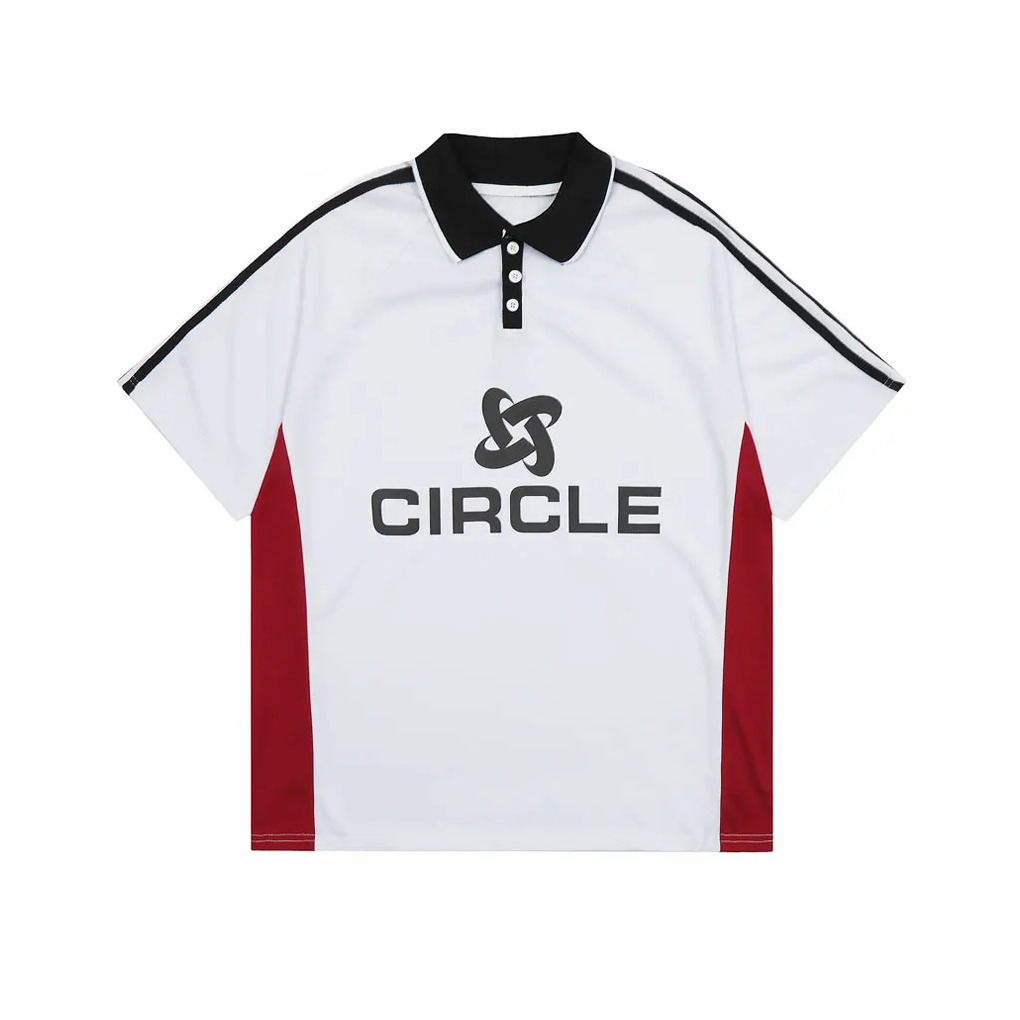Y2K Aesthetic Circle Sports Polo Tee for Women - Coquette Grunge Style with Pastel Goth Vibes Y2K Aesthetic Circle Sports Polo Tee for Women - Coquette Grunge Style with Pastel Goth Vibes