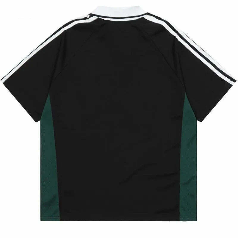 Y2K Aesthetic Circle Sports Polo Tee for Women - Coquette Grunge Style with Pastel Goth Vibes Y2K Aesthetic Circle Sports Polo Tee for Women - Coquette Grunge Style with Pastel Goth Vibes