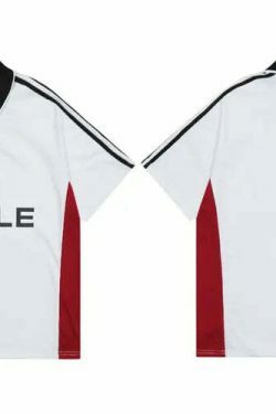 Y2K Aesthetic Circle Sports Polo Tee for Women - Coquette Grunge Style with Pastel Goth Vibes