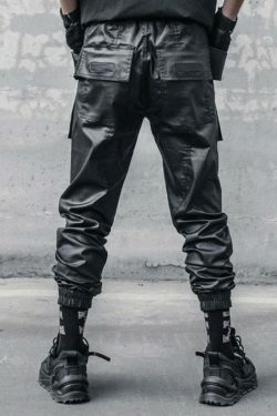 Y2K Aesthetic Coated Cargo Skirt for Women - Grunge Style Fashion with a Coquette Twist