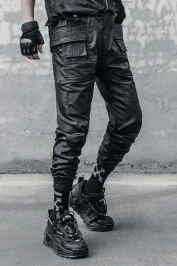 Y2K Aesthetic Coated Cargo Skirt for Women - Grunge Style Fashion with a Coquette Twist