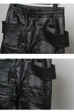 Y2K Aesthetic Coated Cargo Skirt for Women - Grunge Style Fashion with a Coquette Twist